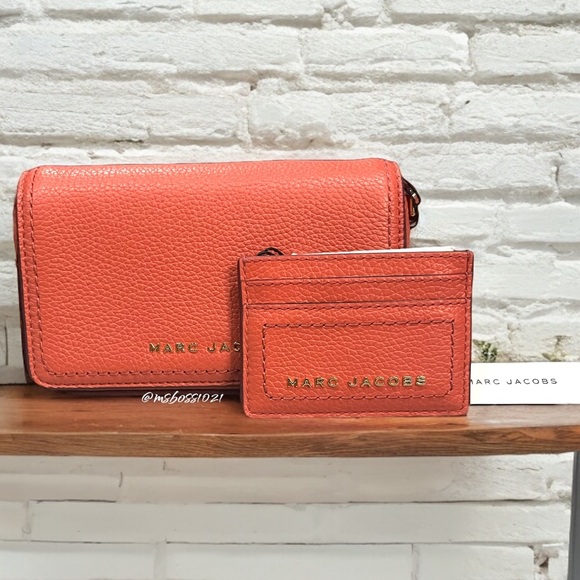Marc Jacobs Flap Pebble Leather Small Crossbody Bag in Burnt Sienna+Cardholder - Picture 1 of 7
